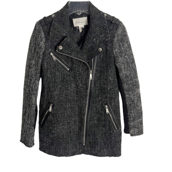 Women’s BCBG Black & White Woven Coat Size Small! - Picture 2 of 9